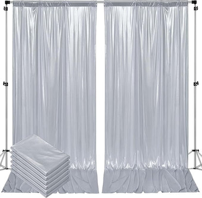 Outpain Thick 30 ft x 10 ft Silver Sequin Backdrop Curtain for Parties, Wrinkle Free Glitter Photo Backdrop Drapes 6 Panels 5x10ft Silver Back Drop Cloth for Wedding Christmas Photography Background