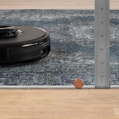 Bloom Rugs Washable Non-Slip 6' x 9' Rug - Dark Teal Traditional Medallion Area Rug for Living Room, Bedroom, Dining Room, and Kitchen - Exact Size: 6' x 9'