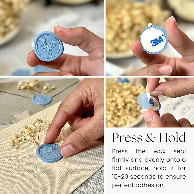 Wax Seal Stickers (60 Pcs, 3 Designs in 1 Pack) Premium Envelope Seal Stickers for Wedding Invitation Envelopes, Adhesive Wax Seals, Perfect for Seating Chart, Gift Wrapping