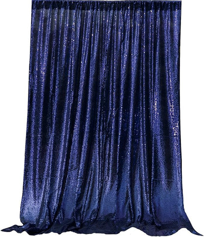 JYFLZQ Navy Blue Sequin Backdrop Curtains 2ft x 8ft 2 Panel Glitter Photo Booth Backdrops Sparkly Photography Background Drapes for Parties Wedding Bridal Showers