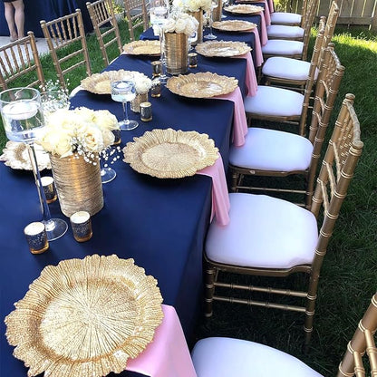8 Pack Navy Blue Tablecloth 60 x 126 Inch Rectangular Tablecloths for 8 Foot Rectangle Tables, Wrinkle Resistant Blue Table Cloth Washable Polyester Fabric Table Covers for Party Wedding Banquet
