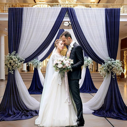 10 x 10 Feet Navy Blue Backdrop Curtain for Partie, Background Curtains for Photoshoot, Birthday, Wedding, Halloween, Thanksgiving, Christmas Day, New Year Party Decorations 5Ft x 10Ft, 2 Panels