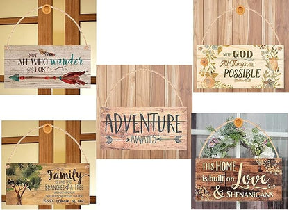 Rustic Wooden Sign - Italian Kitchen Sign 'Shut Up & Eat! Mangia E Statti Zitto' Farmhouse Style Wall Art Decor 4x16 INCH