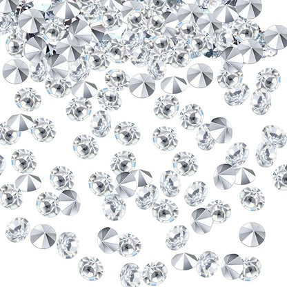 10000 Clear Wedding Table Scatter Confetti Crystals Acrylic Diamonds Rhinestones for Table Centerpiece Decorations Wedding Decorations Bridal Shower Decorations Vase Beads (Silver, 3 mm)
