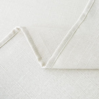 NLMUVW White Linen Tablecloth for Rectangle, Dining Table Cloth Oblong Water Resistant Farmhouse Table Cover for Kitchen Party Cafe, 54 x 78 Inch