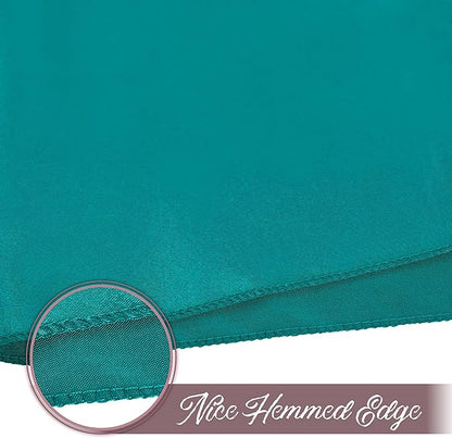 12 Pieces Teal Satin Napkins, 17" x 17" Square Table Napkins, Silky Soft Smooth Washable Napkins for Restaurant, Weddings, Dinner, Party Decoration