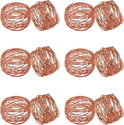 Handmade Round Mesh Napkin Rings Holder for Dinning Table Parties Everyday, Set of 12