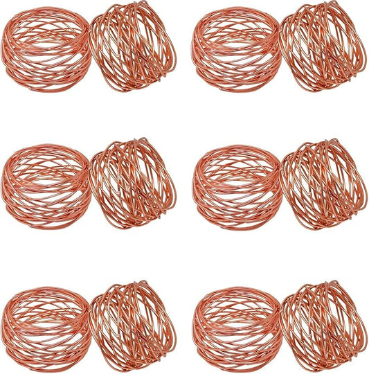 Handmade Round Mesh Napkin Rings Holder for Dinning Table Parties Everyday, Set of 12