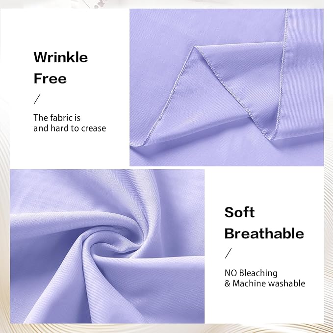 VOK Lavender Wedding Arch Draping Fabric Chiffon Curtains, 29in x 18Ft Sheer Chiffon Outdoor Curtain for Wedding Ceremony Birthday Party Decoration (Lavender,4 Panel)