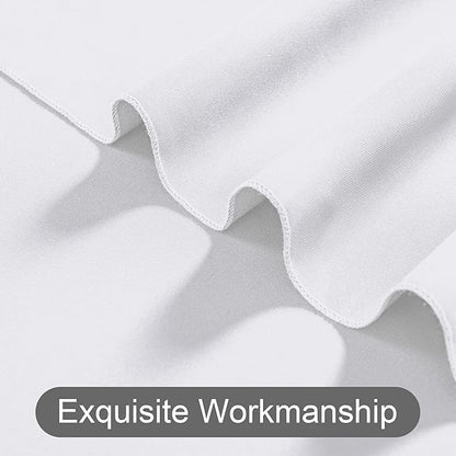 DWCN 10x7 FT White Backdrop Curtains for Parties, Photography Backdrop Drapes with Rod Pockets for Wedding Decorations Stage Birthday Family Gatherings, 2 Panels 5ft x 7ft