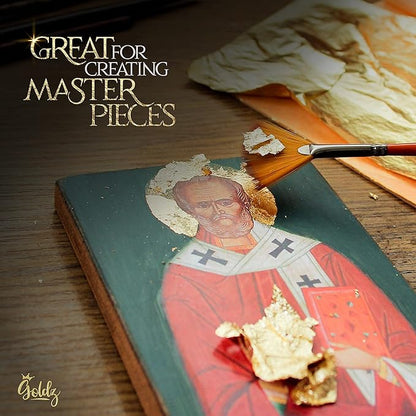 goldz: Edible 99.99% Gold Leaf, Genuine Gold Leaf, 24 Karat Edible gold Sheets. Genuine for Cooking, Art, Food, Steak, Desert, Facial.