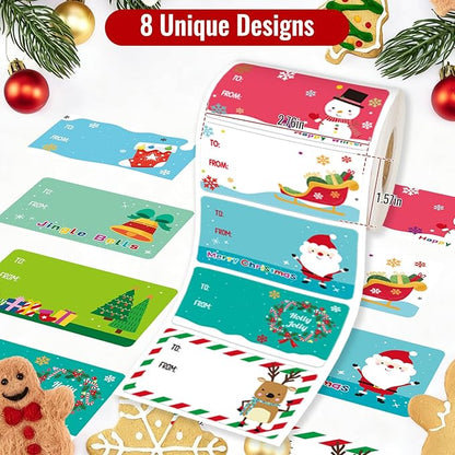 500 PCS Tags - Santa Claus Stickers, Self-Adhesive Cartoon Christmas Tags for Festival & Holiday Decor（New）