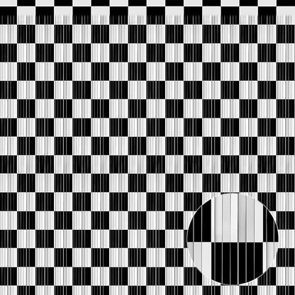 Crosize 2 Pack 3.3 x 9.9 ft Black & White Foil Fringe Curtains Party Decorations, Black & White Tinsel Curtain Backdrop for Parties, Door Streamers, Glitter Streamer Backdrop for Birthday Decoration