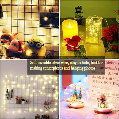 Twinkle Fairy Lights Battery Powered 3 Modes with Timer Firefly Lights 20 LED on 7.2feet Silvery Copper Wire for DIY Wedding Party Christmas Halloween Centerpiece Decorations 15 Pack (Warm White)