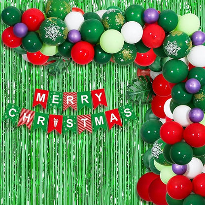 10 Pack Green Foil Curtain Backdrop 3.2ft x 9.8ft Metallic Tinsel Foil Fringe Curtains Streamer Photo Booth Backdrop for Birthday Party Engagement Bachelorette Party Decorations (Green)