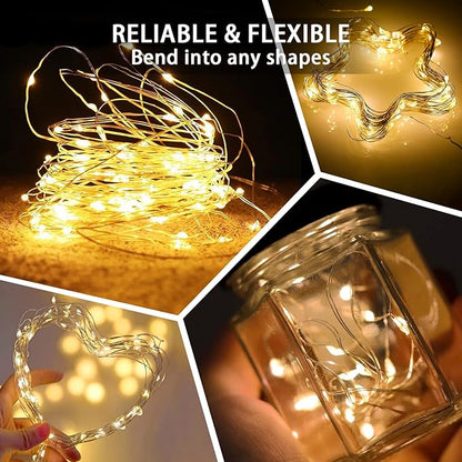 50 Pack Fairy Lights 7Ft 20 LED Twinkle String Lights 3 Modes Battery Operated Waterproof Firefly Starry for Mason Jar Party Wedding Christmas Valentines Day Table Centerpieces,Warm White
