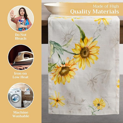 Maison d' Hermine Table Runner 100% Cotton Single Layer Table Runners 108 inches Long Decorative for Home Kitchen Dining Party Baby Shower Wedding Bridal Shower Spring Summer (Candice, 14.50" x 108")