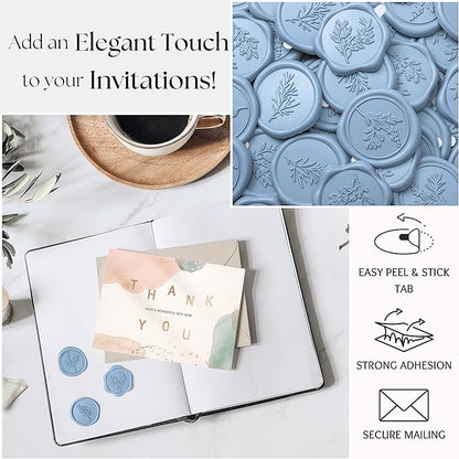 Wax Seal Stickers (60 Pcs, 3 Designs in 1 Pack) Premium Envelope Seal Stickers for Wedding Invitation Envelopes, Adhesive Wax Seals, Perfect for Seating Chart, Gift Wrapping
