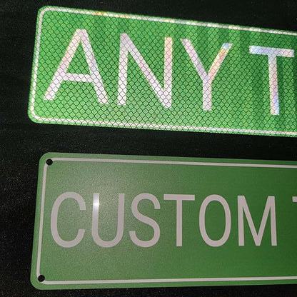 Custom Street Signs Metal, Personalized Road Reflective Signs with Your Text, Logo, 6x24 Inches, Single/Double Sided, Fade Resistant .040 Aluminum