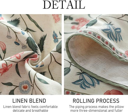 ISAENNE Designer Chinoiserie Elegant Linen Floral Table Runner 102 Inches Long,White Wrinkle Resistant Table Runners for Dining Tables,Thanksgiving,Kitchen Tables,Christmas,12"*102"-Daffy A
