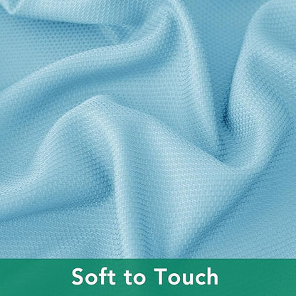 Biscaynebay Textured Fabric Tablecloths 52x70 Inches Rectangular, Light Blue Water Resistant Tablecloths for Dining, Kitchen, Wedding, Parties etc. Machine Washable