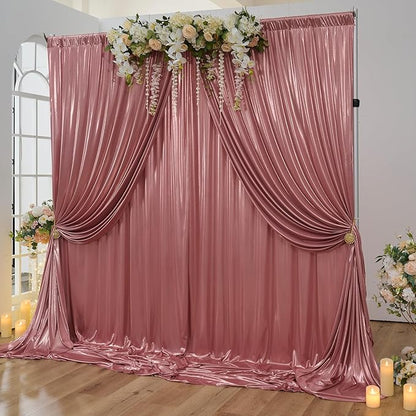 10x10 ft Wrinkle Free Rose Gold Sequin Backdrop Curtain for Parties,Thick Not Fall-Off Glitter Backdrop Drapes,2 Panels 5x10ft Shimmer Photo Back Drop Cloth for Wedding Birthday Photography Background
