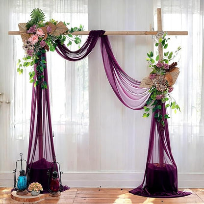 MDS Halloween Chiffon Draping Fabric - 1 Panel, 30" Wide x 20ft Long - Sheer Spooky Arbor & Canopy Drapery for Haunted House Backdrops, Party Ceilings, DIY Costumes & Themed Events - Eggplant