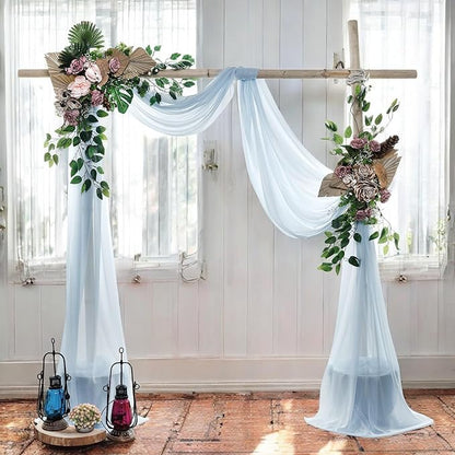 MDS Halloween Chiffon Draping Fabric - 2 Panel, 30" Wide x 40ft Long - Sheer Spooky Arbor & Canopy Drapery for Haunted House Backdrops, Party Ceilings, DIY Costumes & Themed Events - Baby Blue