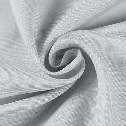 Efavormart Round Tablecloth, 120 Inch Stain & Wrinkle Resistant Washable Table Cloth, Decorative Polyester Fabric Table Cover for Banquet, Wedding, Dining - Silver