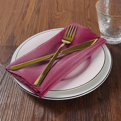 Cloth Napkins 20x20 inch Washable Polyester Dinner Napkins Soft Table Napkins for Wedding Party Dining Banquet(Burgundy,25PCS)