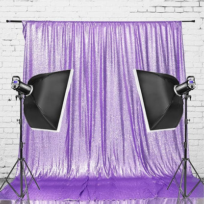 Eternal Beauty Lavender Sequin Backdrop, 4x7 Ft Glitter Background Curtains for Shimmer Photography Party Wedding Birthday Back Drop Decor