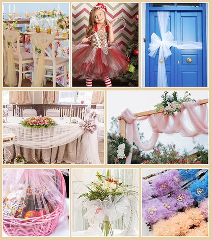 Purple Tulle Fabric Roll, 54" x 40 Yards (120FT) Tulle for Wedding Decoration DIY Halloween Tutu Party Backdrop Baby Shower Table Skirts Gift Wrapping