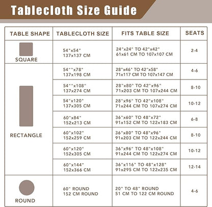 Fitable Linen Textured Tablecloth Washable Fabric Rectangle Table Cloth for 8 Foot Tables, Holiday Table Cover for Kitchen Dining, Party, Farmhouse (Beige, 54 x 108 Inch)