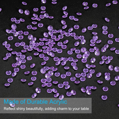 PATIKIL 4000 Pcs Wedding Table Scatter Confetti Crystals 6mm Acrylic Diamonds Vase Fillers Gems for Table Centerpiece Decorations Party Vase Beads, Light Purple