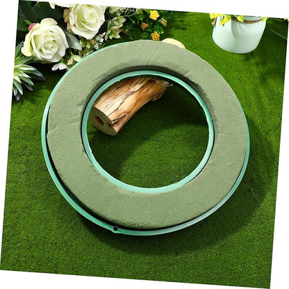 DOITOOL Flower Foam Ring with Suction Cup Car Flower Mud Green Wet Foam Blocks Round Floral Foam Blocks Artificial Floral Arrangements Mud for Florist Wedding Car Holiday Decoration 140g