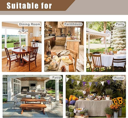 Fitable Linen Textured Tablecloths 2 Pack, Faux Burlap Rectangle Table Clothes for 6 Foot Tables, Flax Holiday Table Covers for Kitchen Dining, Outdoor Picnic, Farmhouse (Khaki, 54 x 108 Inch)