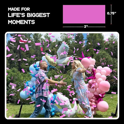 Ultimate Confetti, Pink Biodegradable Confetti - Rectangular Fluttering Tissue Paper Confetti for Cannon and Launcher use – Best for Gender Reveal, Parties, Concerts and Weddings - 20 lb, 320 oz