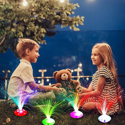 Retisee 12 Pcs Halloween Fiber Optic Lamp Multicolored Centerpiece Optic Lights Battery Powered with Cone Base Illuminated Crystals for Room Wedding Holiday Independence Day Tables Disco Party
