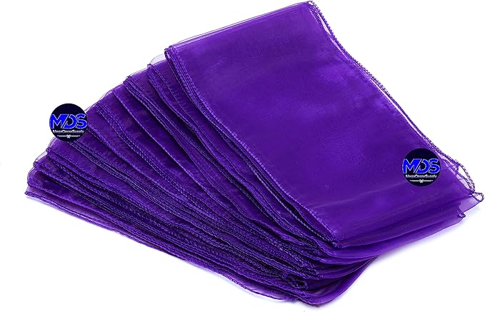 MDS Pack of 250 PCS Organza Chair Sashes Wider Dining Chair Bows Ribbon Tie Back for Wedding Party Birthday Bridal Shower Reception Event Banquet Home Chair Cover Decoration - Purple