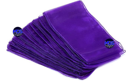 MDS Pack of 50 PCS Organza Chair Sashes Wider Dining Chair Bows Ribbon Tie Back for Wedding Party Birthday Bridal Shower Reception Event Banquet Home Chair Cover Decoration - Purple