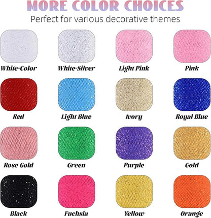 Glitter Tulle Rolls 6” by 50 Yards Sparkle Tulle Fabric Ribbon Sequin Tulle Netting Rolls for DIY Tutu Skirt Wedding Birthday Party Decoration (Purple)