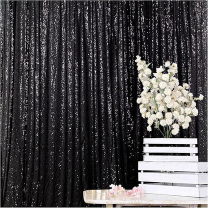 ShinyBeauty PHOTOBOOTH Background Best Choice-4FTx7FT-Black-Sequin backdrops, Sequin Fabric,Wedding backdrops,Rust Backdrop,Sequin Curtains,Photography Backdrop (Buy it Now) (Black)