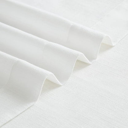 Vision Home White Pinch Pleated Semi Sheer Curtains Textured Light Filtering Window Curtains 120 inch for Living Room Bedroom Patio Rayon Blended Pinch Pleat Drapes with Hooks 1 Panel 10ft 60"Wx120"L