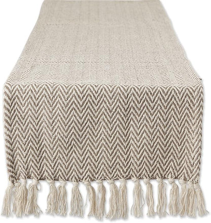 DII Woven Basic Tabletop Collection, Chevron Table Runner, 15x72, Darn Brown