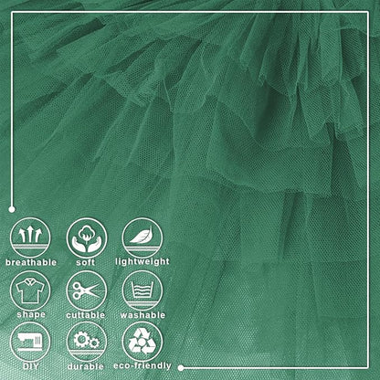Hunter Green Tulle Fabric Roll 6 Inch X 300 FT (100 Yards) Matte Tulle Ribbon Netting Mesh Spool for DIY Tutu Skirt Wedding Bow Gift Wrapping Baby Shower Christmas Party Halloween Decorations