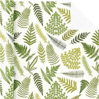 WRAPAHOLIC Fern Wrapping Paper Roll - Mini Roll - 17 Inch x 9.8 Feet - Woodland Fern Botanical Wrapping Paper Perfect for Birthday, Wedding, Baby Shower