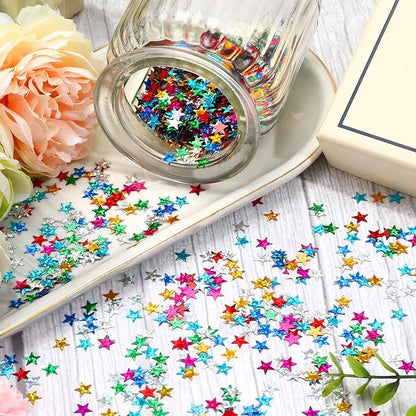 MARFOREVER Rainbow Star Confetti, Glitter Star Confetti Birthday Scatter Table Centerpiece Metallic Sequin Sprinkles Stars for Baby Shower Wedding Christmas Valentine Party Decorations