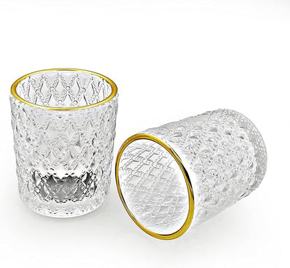 SHMILMH Clear Tealight Candle Holders Set of 24, Glass Votive Candle Holders with Rim for Wedding Table Centerpiece Birthday Party Christmas Decor