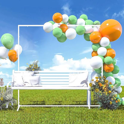 Wedding fashion arch background metal frame, (3.9, 5.2, 6.6 feet) suitable for background decoration frames such as weddings, birthdays, parties, baby showers, and photography (white, 3.9*6.6)