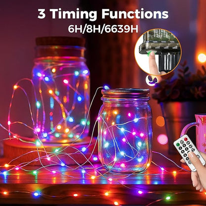 btfarm Fairy Lights Plug in with Remote, 66FT 200 LED Outdoor Twinkle Lights Waterproof with Timer, 8 Modes Indoor String Lights for Bedroom Patio Garden Wedding Christmas Decoration, Multicolor